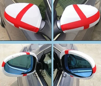 Funda para Espejo Retrovisor de Coche con Diseño Personalizado de la Bandera de Haití para Fanáticos del Fútbol, Impresión Digital, Poliéster Ecológico