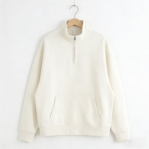 Sweat-shirt Premium 460 GSM épais à quart de zip pour homme, personnalisable avec logo, pull à demi-zip oversize, style streetwear, France Allemagne - Product Image 1