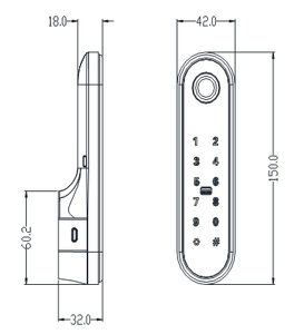 Serrature Intelligenti per Armadietti, <span class=keywords><strong>Serratura</strong></span> Digitale con Impronta Digitale, <span class=keywords><strong>Serratura</strong></span> Intelligente per Porte di Sicurezza - Product Image 2