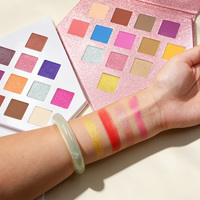 Palette d'ombres à paupières vegan colorées très vendue, sans logo, longue tenue, fini mat, scintillant, pailleté, palette d'ombres à paupières à marque privée