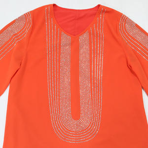 迪拜圆领女围巾水钻钻石派对Abaya Aaress穆斯林Hilbab Abaya迪拜土耳其穆斯林时尚头巾连衣裙 - Product Image 5