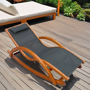 <span class=keywords><strong>Chaise</strong></span> à bascule en bois d'extérieur durable au design moderne et traditionnel avec support en bois pour les loisirs à la <span class=keywords><strong>piscine</strong></span> et au parc - Product Image 1