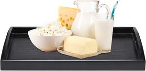 Bandeja de servicio de madera pulida ecológica duradera decorativa elegante rústica de alta calidad hecha a mano con asa para uso en el desayuno - Product Image 5