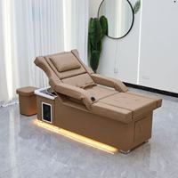 Usine de thérapie de la tête par la circulation de l'eau Mobilier de salon de coiffure personnalisé Lit de beauté inclinable avec shampooing pour massage thaïlandais et pédicure