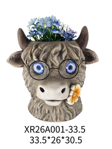 กระถางดอกไม้รูปวัวเรซิ่นสำหรับตกแต่งสวน ตกแต่งสนามหญ้า ระเบียงบ้าน - Product Image 2