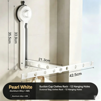 Porte-vêtements mural invisible à ventouse, détachable, pour balcon et maison, sans perçage, pliable, portable, barre de séchage fixe pour serviettes