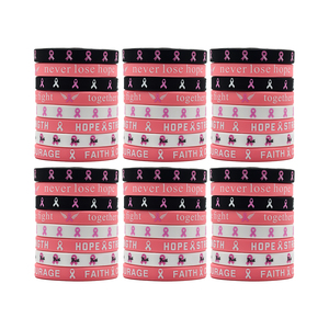 Fournisseurs de bracelets en silicone personnalisés pour la sensibilisation au <span class=keywords><strong>cancer</strong></span> du sein Bracelets en caoutchouc Hope Faith Strength Courage <span class=keywords><strong>cancer</strong></span> - Product Image 4