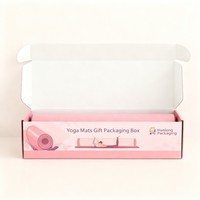 Hochwertige rosa benutzer definierte Logo Papier box Profession elle Yoga matte Verpackungs box Recycelbare Kleidung Schuhe Wellpappe Geschenk box