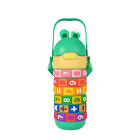 Bouteille d'eau isotherme en acier inoxydable personnalisée en gros, avec paille, pour enfants, idéale pour les cadeaux, la voiture, les activités sportives en extérieur