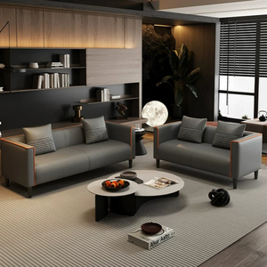 Canapé d'appoint compact à accoudoirs droits, en cuir nano résistant à l'usure, avec dossier à coutures apparentes, petit format, pour <span class=keywords><strong>chambre</strong></span> d'amis, multiplace - Product Image 3
