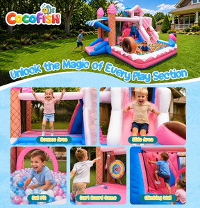 Château gonflable COCOFISH Ice Cream Candy avec toboggan, château gonflable Oxford, aire <span class=keywords><strong>de</strong></span> jeux gonflable extérieure pour enfants avec souffleur - Product Image 3