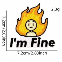 En gros, Patchs thermocollants brodés Meme 'This Is Fine', Appliques de dessins animés (chien, chat, grenouille) pour vêtements, sacs et décoration DIY