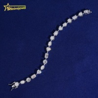 Nouveau design populaire, bracelet tennis en argent sterling 925 avec moissanite de 6,5 mm, forme fantaisie, certificat GRA