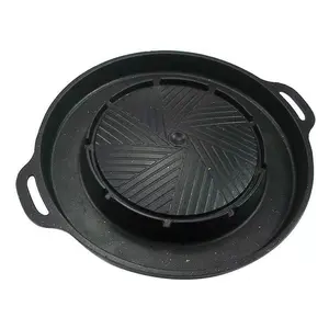 Forma de grelha de alumínio quadrada coreana, antiaderente, sem fumo, placa de fogão para churrasco, área interna e externa