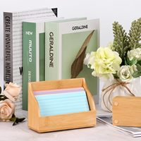Accesorios de Escritorio para Dispensador de Notas Adhesivas, Suministros Escolares para Porta Cuadernos y Organizadores, Madera de Bambú