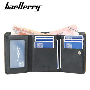 Baellerry <b>Men's</b> Canvas <b>Wallet</b> Vertical Multi Card Slots Snap Clasp Everyday Use - Product Image 2
