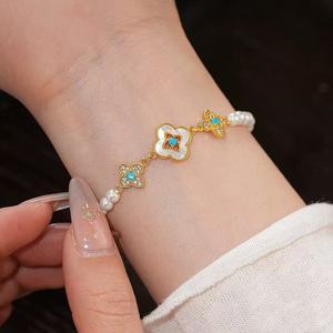Nueva Pulsera de Cuentas con Flores de Estilo Retro Chino, Temperamento Exquisito, Diseño Único y Versátil, Personalidad Moderna - Product Image 4