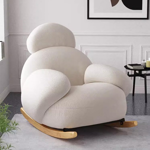 Nuevo Sillón de Diseño Nórdico de Lujo, Personalizado, de Tela, Estilo Casual, Color Rosa, Decorado, para Sala de Estar, Hogar, Sillón Individual Mecedor - Product Image 4