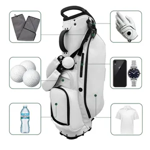 चेंगशेंग ओम पु चमड़ा गोल्फ क्लब टूर बैग पुरुषों के लिए कस्टम लाइटवेट कार्ट स्टैंड गोल्फ बैग