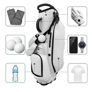 Chengsheng oem sac de tour de club de golf en cuir pu personnalisé léger chariot support sac de golf pour hommes