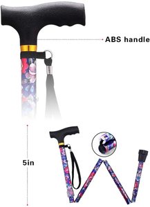 Gấp Gậy Đi Bộ Cho Phụ Nữ Mía/Người Đàn Ông Lớn Tuổi Nhôm Trọng Lượng Nhẹ Ráp Mía Có Thể Điều Chỉnh Đi Bộ <span class=keywords><strong>Walking</strong></span> Stick Với <span class=keywords><strong>Ergonomic</strong></span> H - Product Image 2