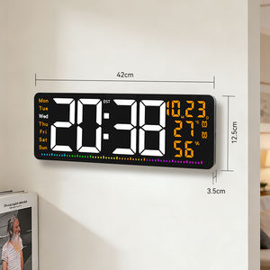Reloj de Pared Digital LED Personalizado con Pantalla Grande, Temperatura, Luz Nocturna, Calendario, Venta al Por Mayor - Product Image 2