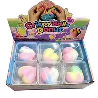 Jouet anti-stress en forme de donut de 7,5 cm, croustillant, fait main, sonore, en argile avec couche de cire, pour adolescents et adultes