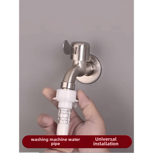 Robinet de machine à laver en acier inoxydable 304, à ouverture rapide 4 points 6 points, pour eau froide uniquement - Product Image 3