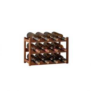 Porte-vin en bois moderne à 3 niveaux, pour 12 bouteilles, à poser sur le comptoir, organiseur de rangement pour la cuisine, porte-vin design - Product Image 1