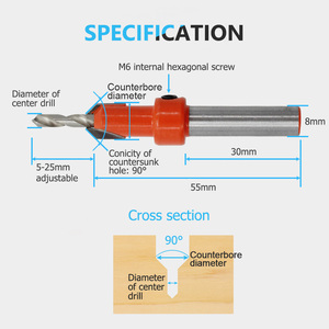 ดอกสว่านเจาะแบบ Countersink สำหรับงานไม้ เครื่องมือลบคมสกรู - Product Image 6