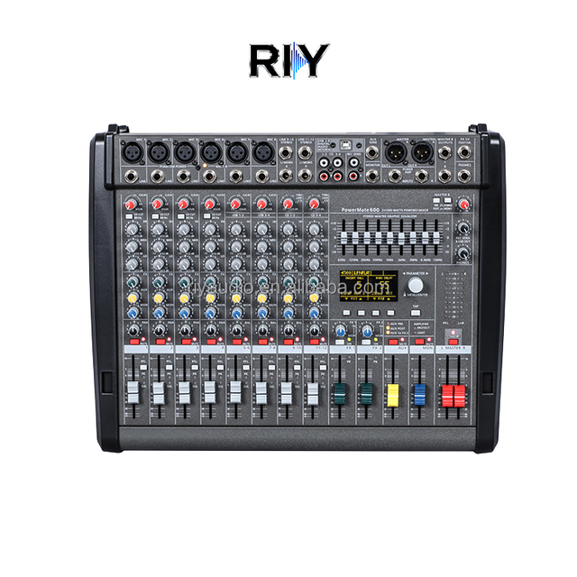 PM600-3 Power Mixer With Cover Professional Sound System Controller 6 Channel Audio Mixing Console for Karaoke