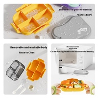 Boîte à Lunch Bento en Plastique Micro-Ondable pour Étudiants en Gros avec Couvercle en PP – Idéale pour Employés de Bureau et Enfants