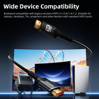Câble en silicone Doonjiey HDTV 16K 60Hz 8K 4K 96 Gbps HDR RTX5090/5080 PS5 pour ordinateur portable, caméra, moniteur, projecteur
