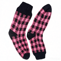 Chaussettes d'intérieur unisexes rayées, respirantes, douces, épaisses, antidérapantes, doublure en peluche, chaudes, confortables, hauteur genou, tricotées, jacquard imprimé