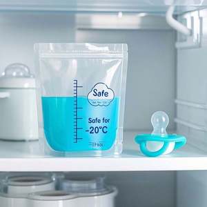 Sac de stockage de lait maternel congelable à double fermeture à glissière sans BPA avec bec étanche pour le stockage des aliments pour animaux de compagnie de sushi à chewing-gum - Product Image 2