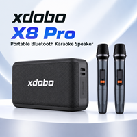 XDOBO X8 PRO Enceinte portable d'extérieur avec subwoofer et 2 microphones sans fil pour karaoké à domicile