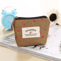 Dompet koin wanita dan anak-anak, dompet kecil mode lucu pola permen kanvas dengan penutup ritsleting dompet perubahan portabel