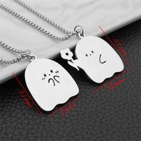 Ensemble de bijoux de couple de mode miroir poli en acier inoxydable collier pendentif anime personnalisé