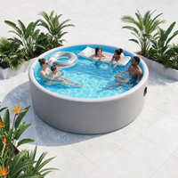 Maßgefertigter Runder Aufblasbarer Swimmingpool mit Leiter und Filter aus PVC-Material, Faltbares Design für den Heim- und Außenbereich