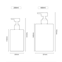 Flacon carré en PETG givré 350 ml 400 ml avec pompe distributrice et impression UV pour soins de la peau, shampoing, gel douche, emballage personnalisé