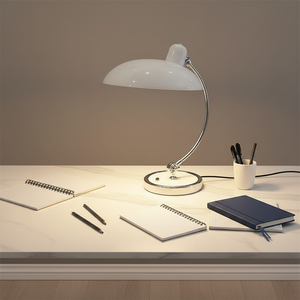 مصباح مكتب معدني قابل للتعديل بتصميم صناعي عتيق، إضاءة مكتبية بذراع متأرجح، مصباح قراءة كهربائي <span class=keywords><strong>LED</strong></span> يعمل بالتيار المتردد/المستمر للمكتب وغرفة النوم والدراسة - Product Image 1