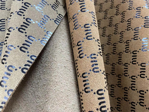 Double Sided Suede Fabric 30% Cow Calf Fiber <strong>PU</strong> Composite <strong>Leather</strong> with Printed Film for Chair Sofa Car Upholstery Bag Use - Product Image 3