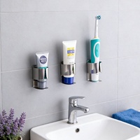 Support mural en acier inoxydable pour brosses à dents électriques, pince de rangement pour salle de bain