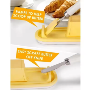 Ev sofra mutfak malzemeleri mühür tereyağı kutusu şeffaf kapak peynir saklama kutusu tereyağı tabağı kapak ve bıçak ile - Product Image 5