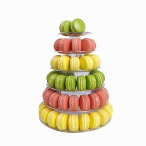 6 层马卡龙塔式甜点展示架透明 PET 塑料架，适用于婚礼派对蛋糕 - Product Image 2