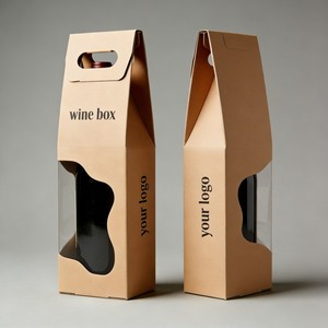 Bolsa de Papel Kraft Personalizada, Reciclable y Económica, <span class=keywords><strong>Precio</strong></span> de Fábrica, Caja de Papel <span class=keywords><strong>para</strong></span> <span class=keywords><strong>Vino</strong></span> Tinto, Brandy, Whisky y Otras Bebidas - Product Image 4