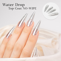 Nouvel arrivage : Top Coat Goutte d'Eau 15ml Transparent Sans Résidu, Gel Polish Effet Gouttelettes 3D pour Nail Art, Marque Privée