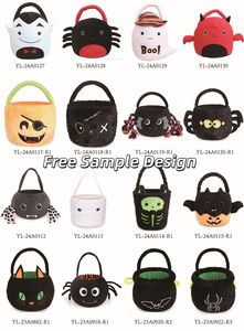 Panier de rangement d'Halloween noir à prix d'usine, motif fantôme et squelette, décoration de vacances pour enfants, cadeau de bonbons, tissu moderne - Product Image 4