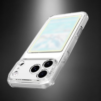 Coque transparente antichoc pour iPhone 18 Pro Max avec support pour cartes de jeu et cartes d'identité, étui transparent pour cartes TCG