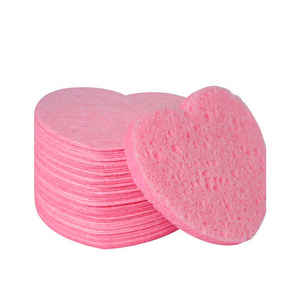 Éponges pour le visage compressées en cellulose rose naturelle en forme de coeur masque exfoliant de <span class=keywords><strong>spa</strong></span> cosmétique éponge nettoyante pour le visage vente en gros - Product Image 2